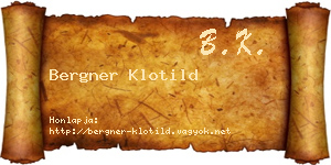 Bergner Klotild névjegykártya